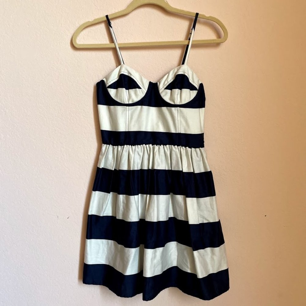 Navy and White Striped Sundress
